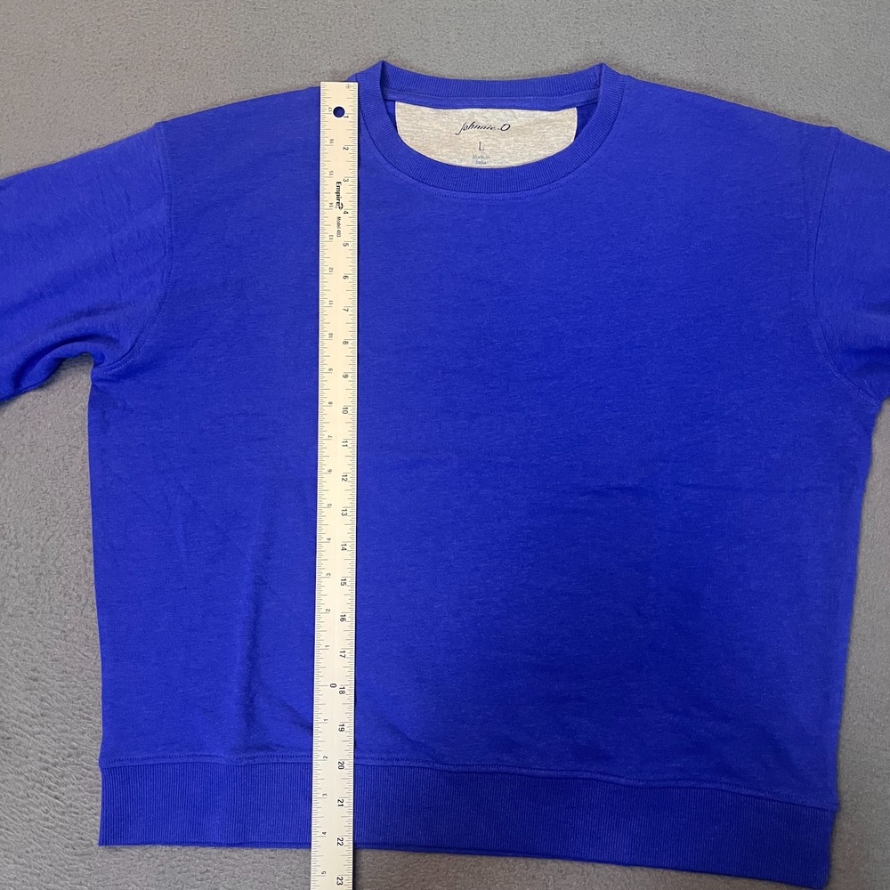Johnnie-O‎ Womens Sz Lg Penny Sweatshirt Pullover Royal 2 Blue Cotton Modal Golf - Picture 4 of 8